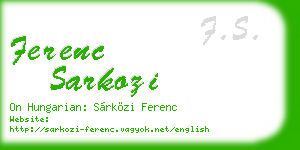 ferenc sarkozi business card