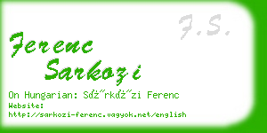 ferenc sarkozi business card